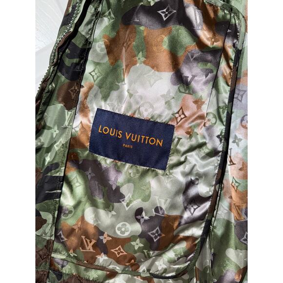 Louis Vuitton Virgil Abloh Monogram Camo Green Logo Anorak Windbreaker Jacket 48 - Picture 16 of 16